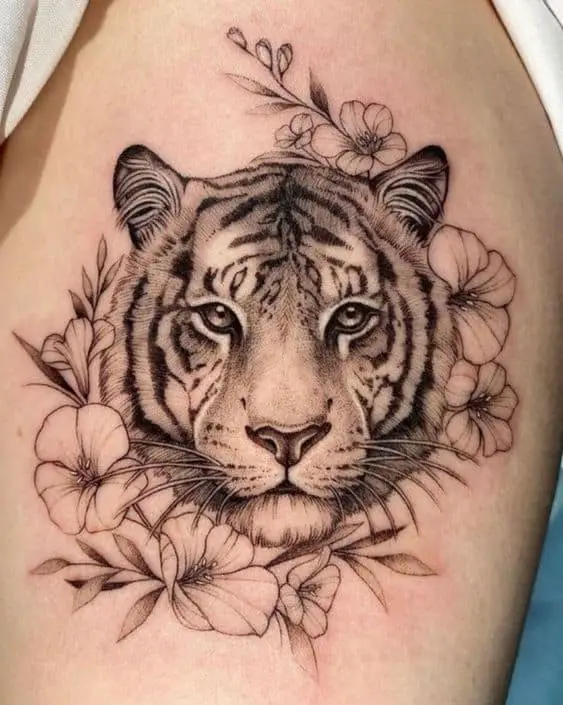 Realistic tiger tattoo 1