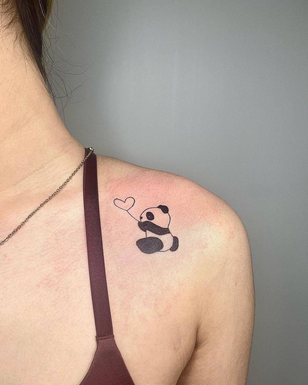 Simple panda tattoo by studiojazmine.inks