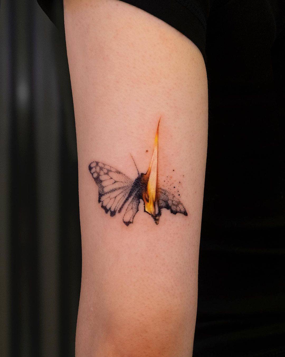 Small kbutterfly tattoo by gogo centuryink