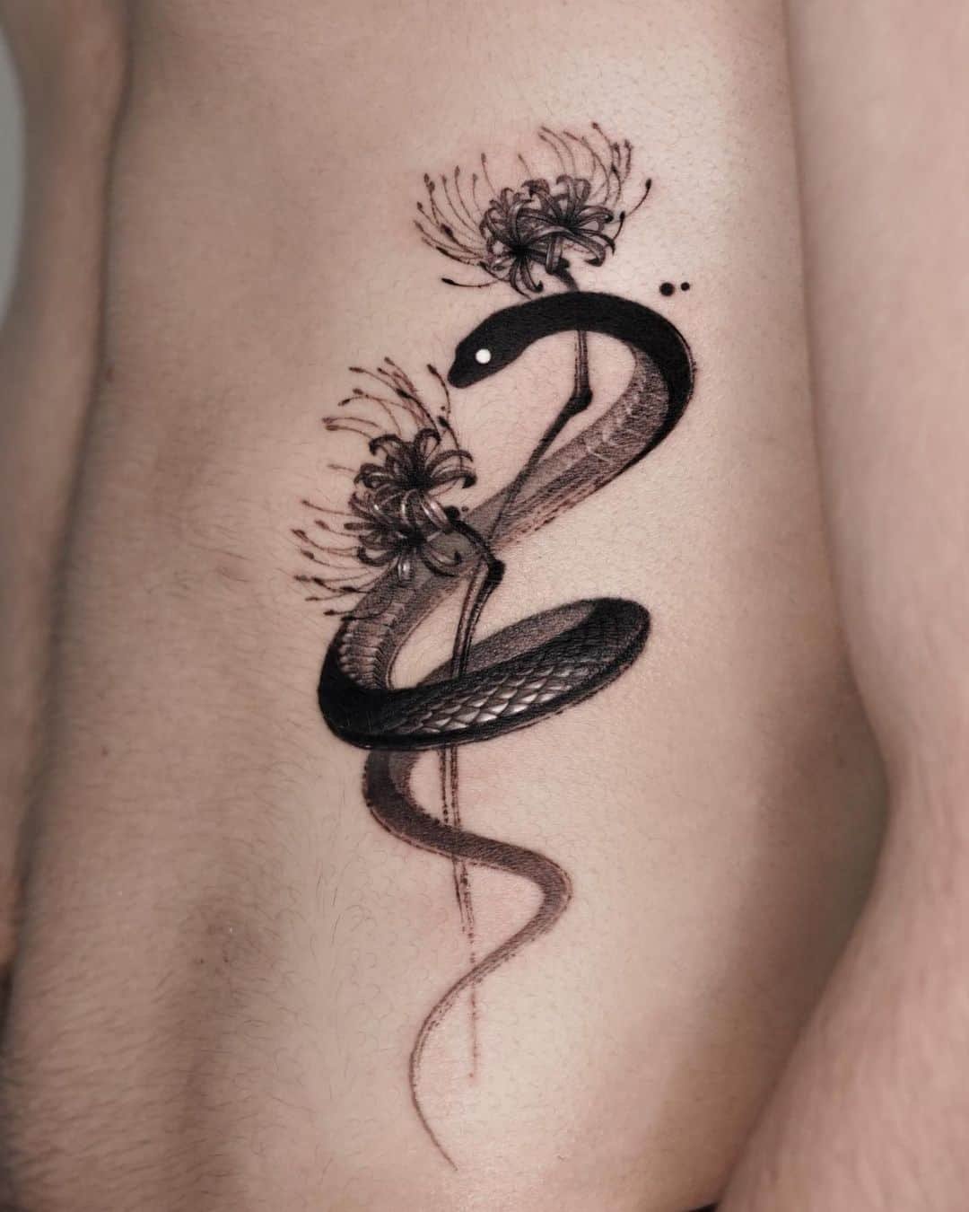 Snake tattoo by zimoon tattoo