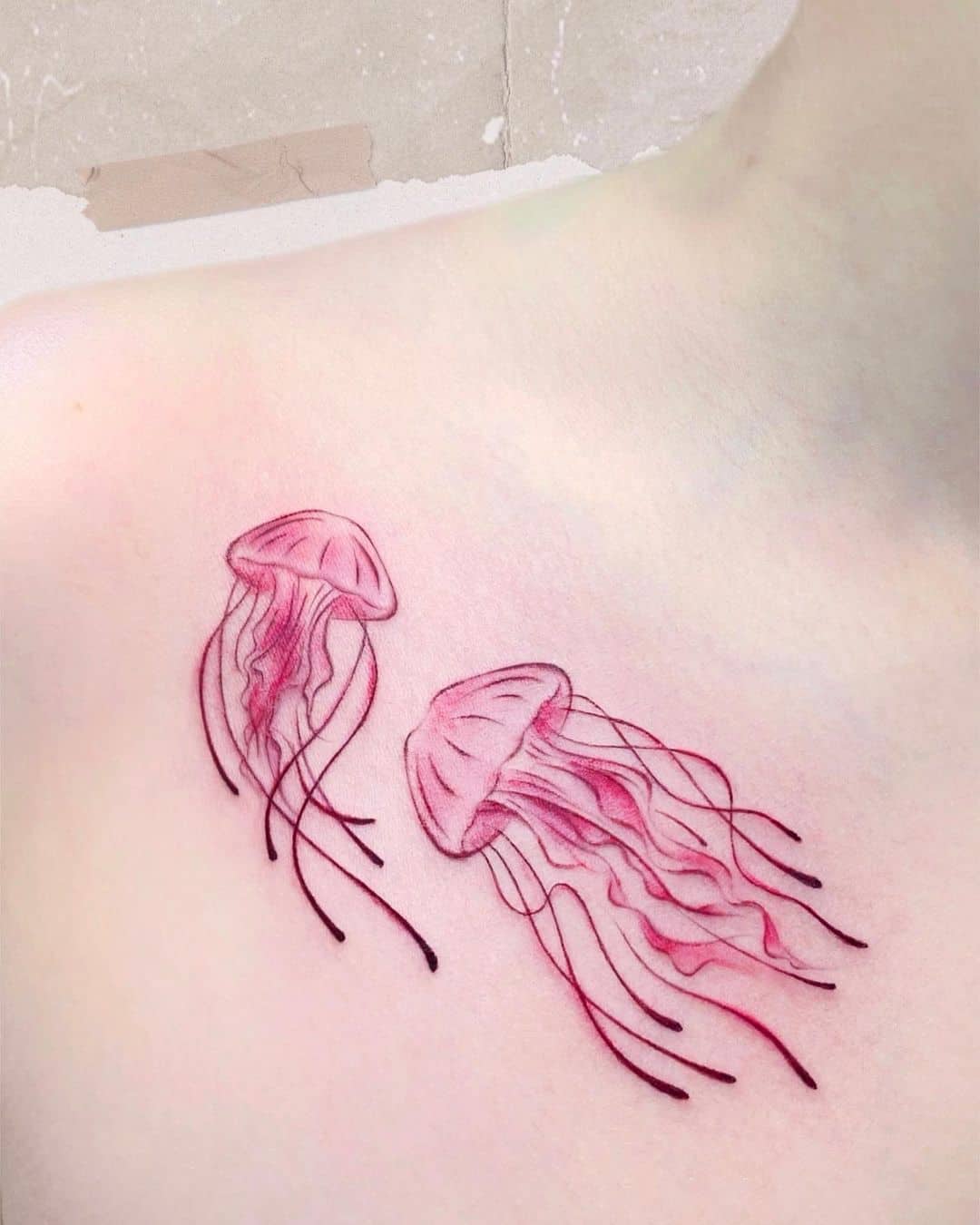 Cute colourful jellyfish by chloeltattoo  For bookings call 92459706  or private message us  Instagram