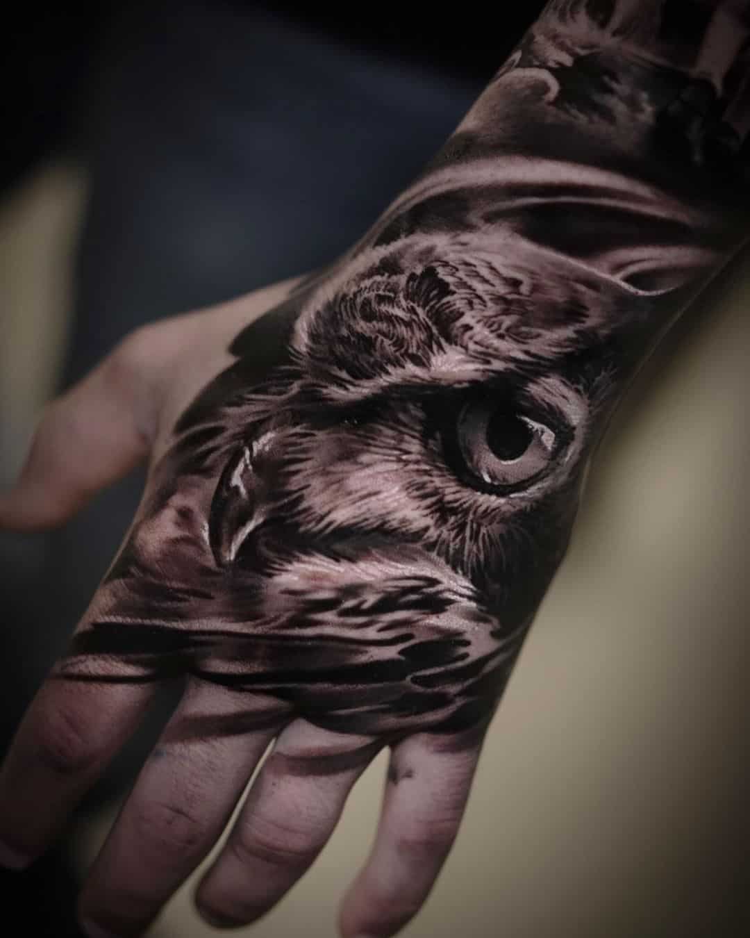 owl tattoos by edgarivanovtattoo