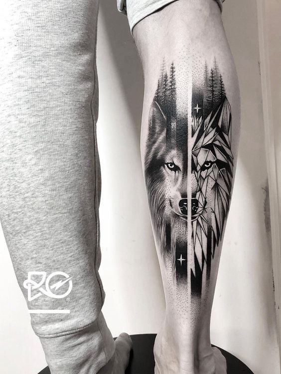 Abstract wolf tattoo 1