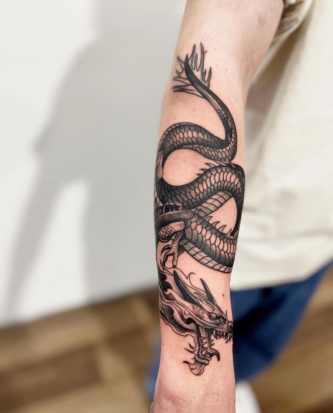 Black dragon tattoo by wallpapper