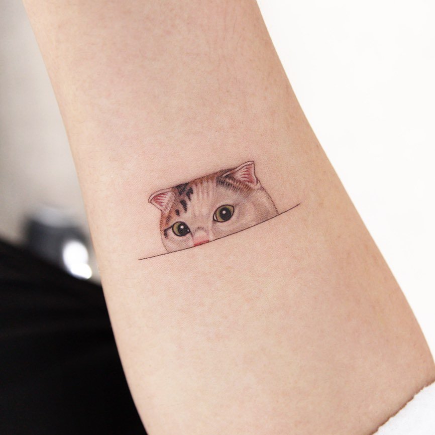 Cat tattoo design by tattooist nanci