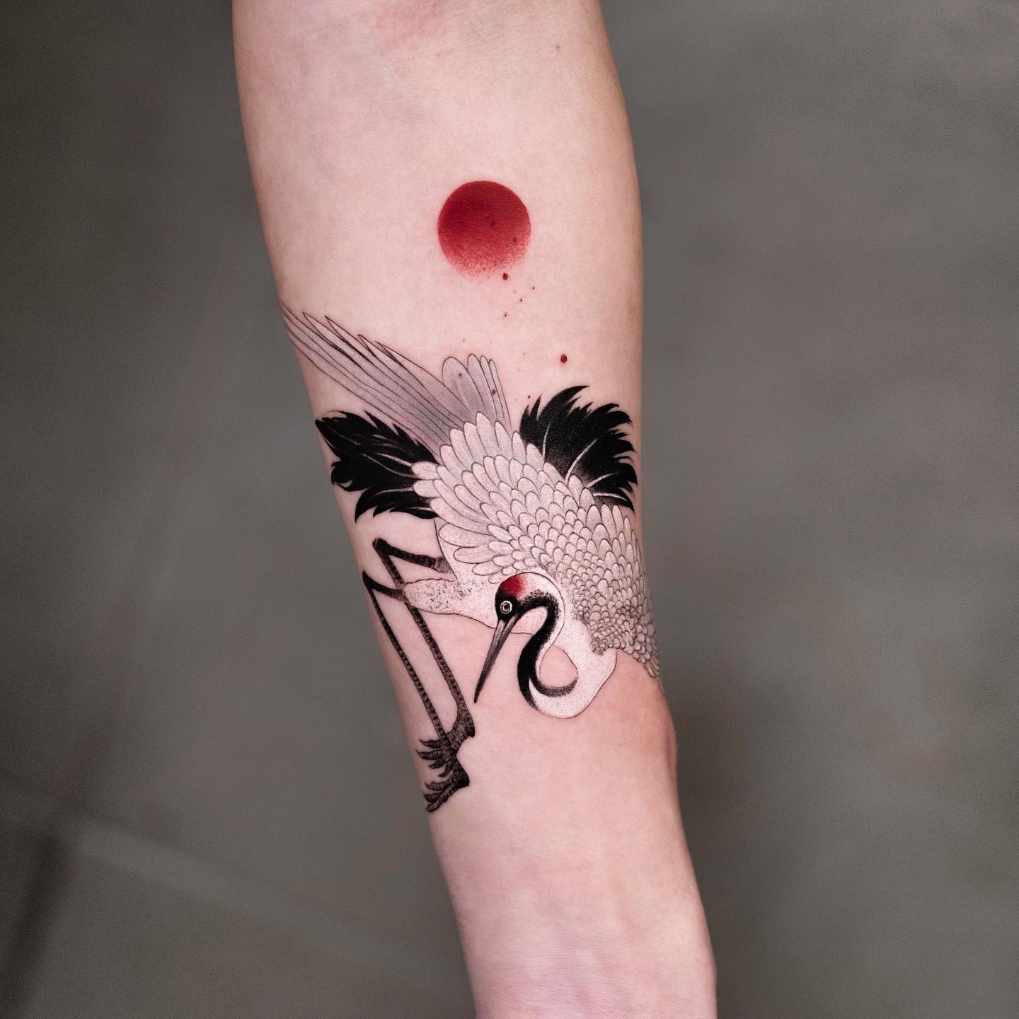 Crane tattoo design by chenjie.newtattoo