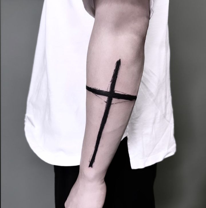 Cross tattoo by spintattoo