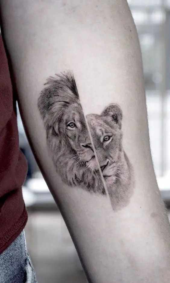Cute lion tattoo 2