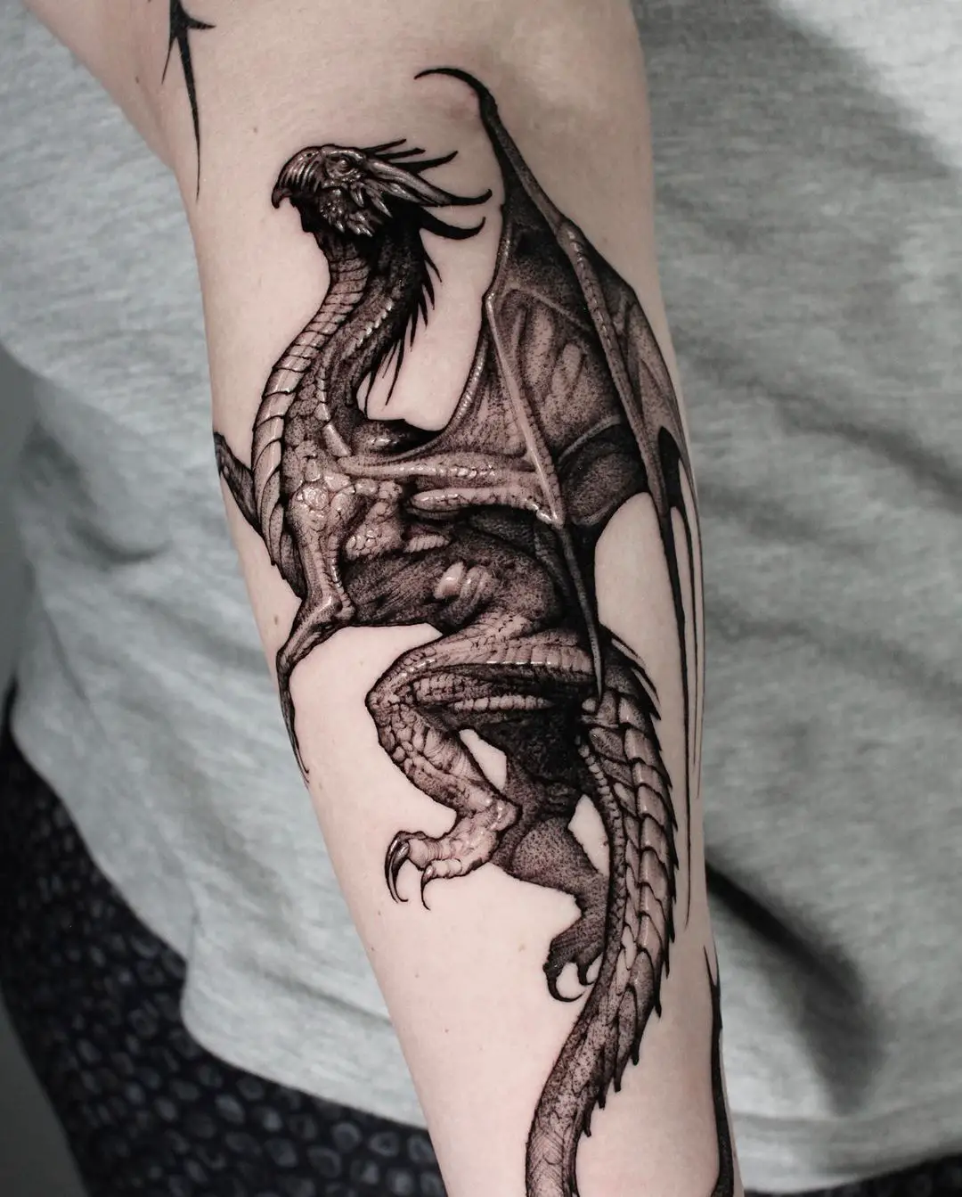 Dragon sleeve tattoo by heukdan