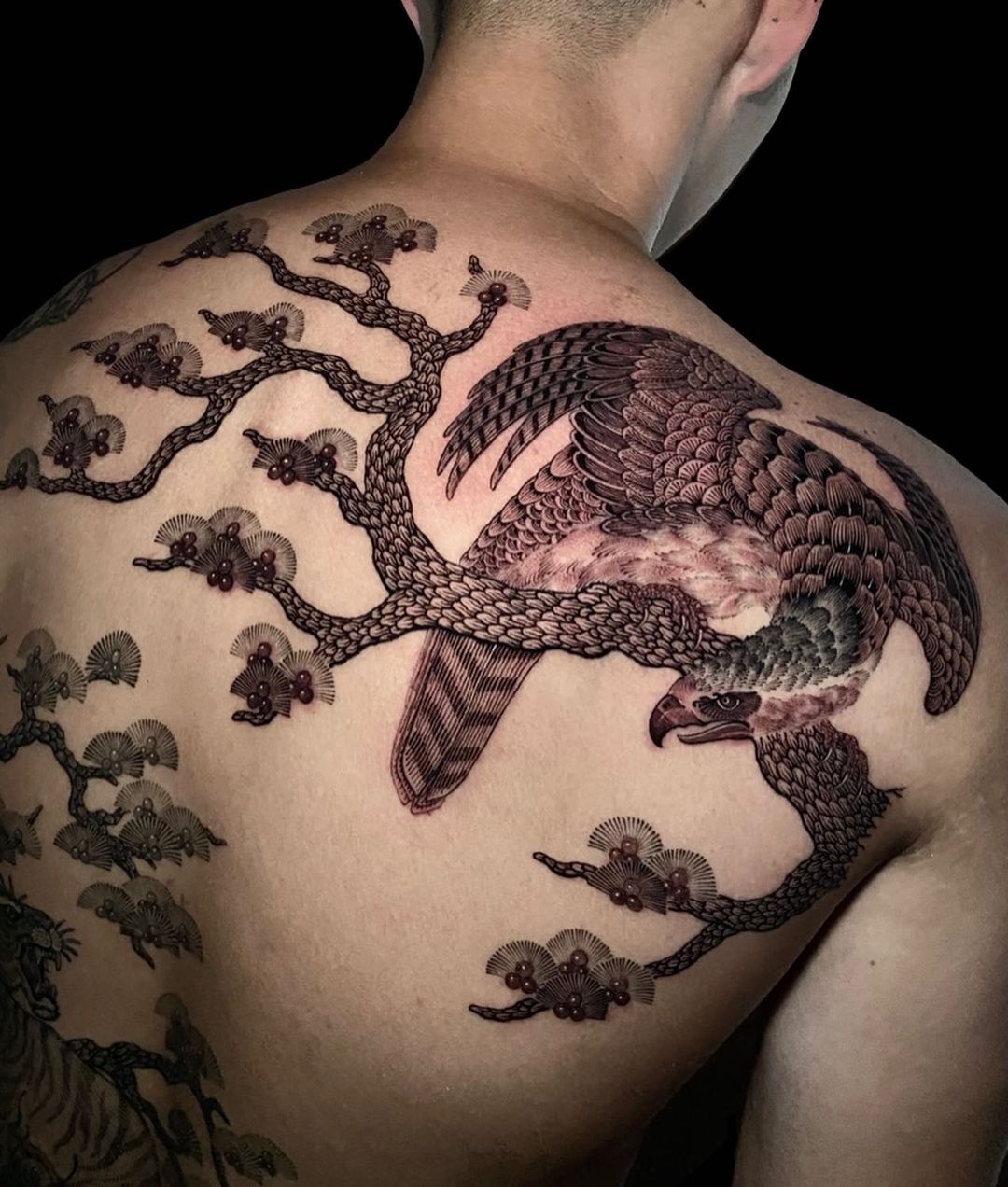 Eagle on back tattoo by 7eyes zean