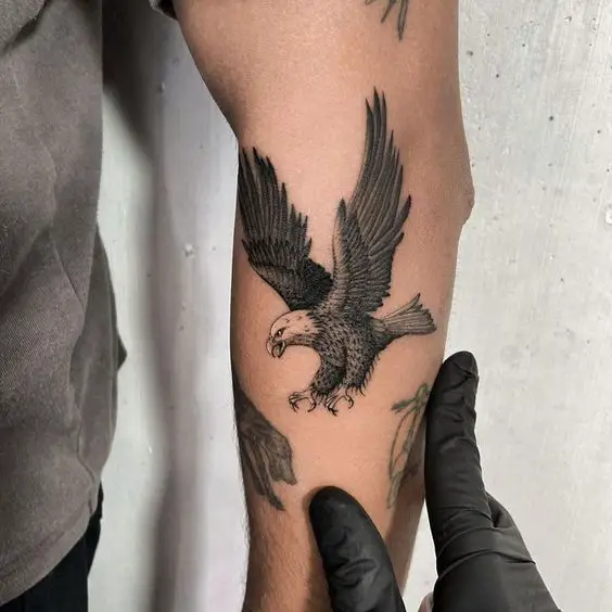 Eagle on forearm tattoo 2