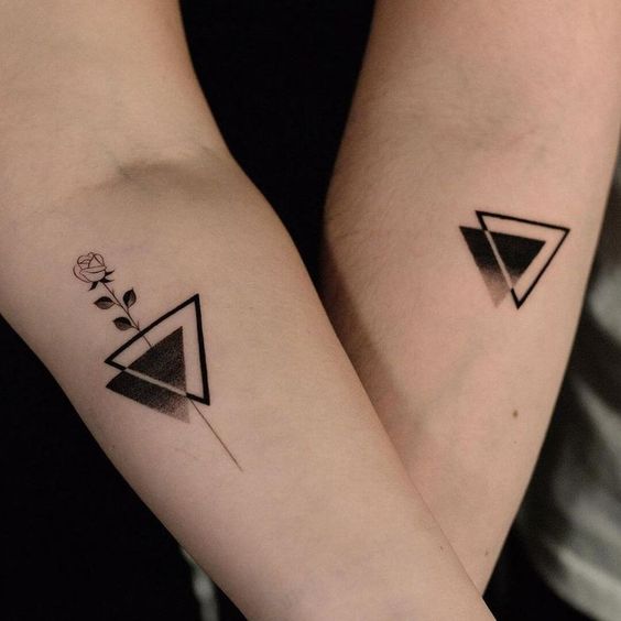 Geometric couple tattoo 3