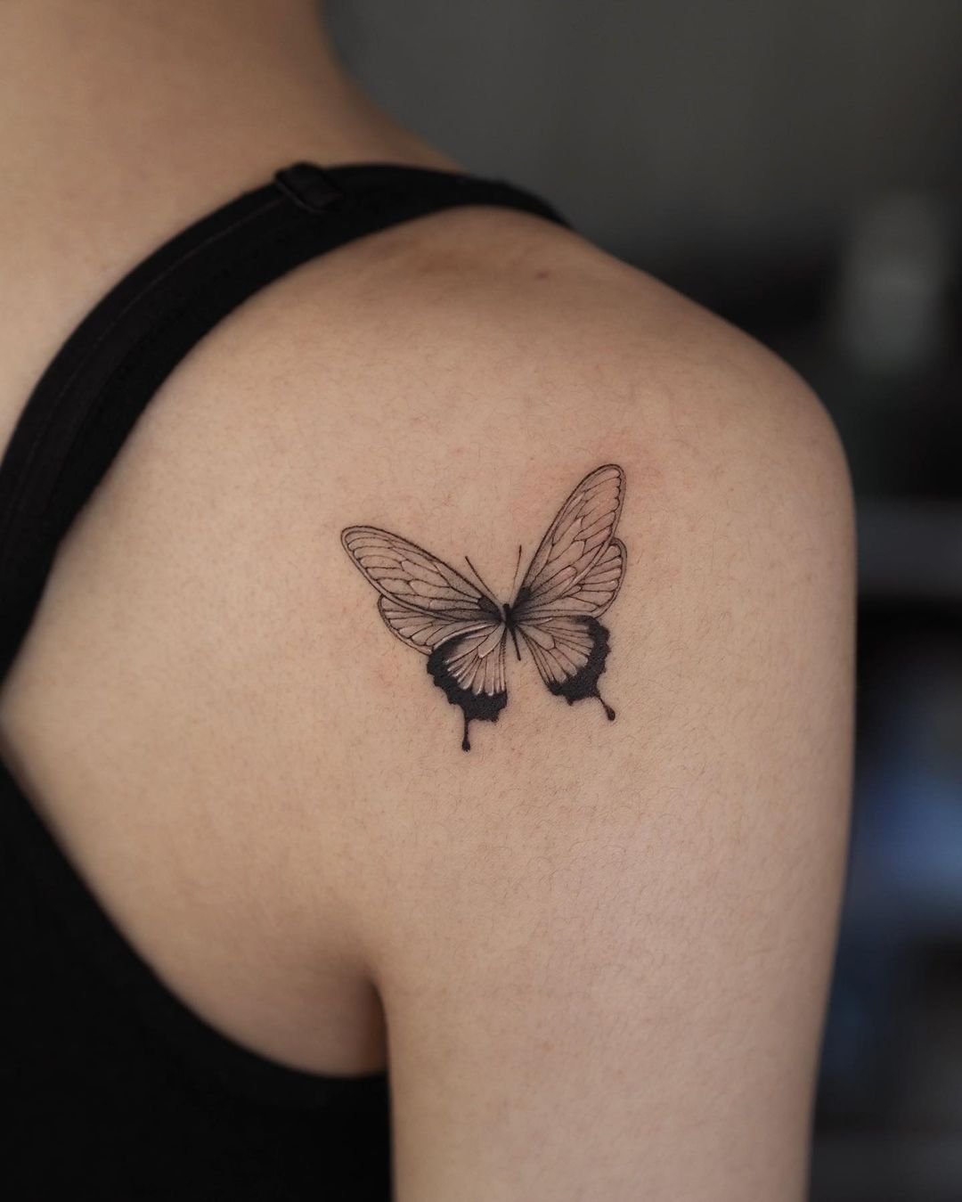 Mini butterfly tattoo design by ura.ttt