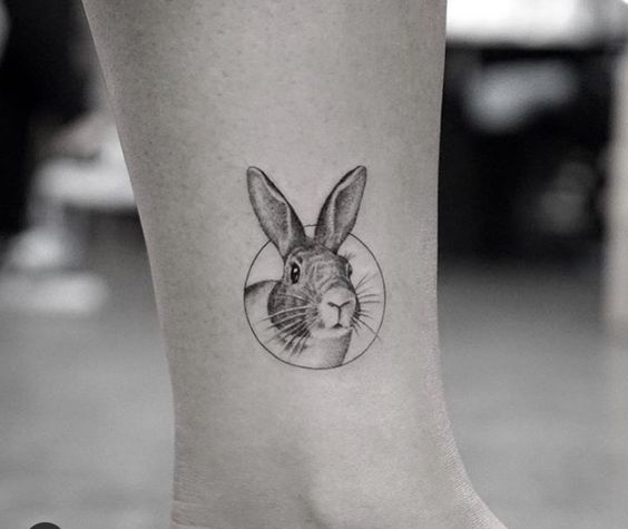 Tribal rabbit (Sensibility, luck) rabbit hare original tribal tattoo design