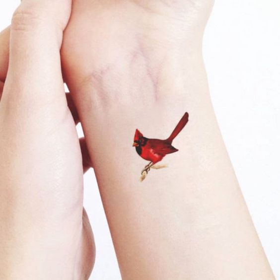 Red bird tattoo design 3
