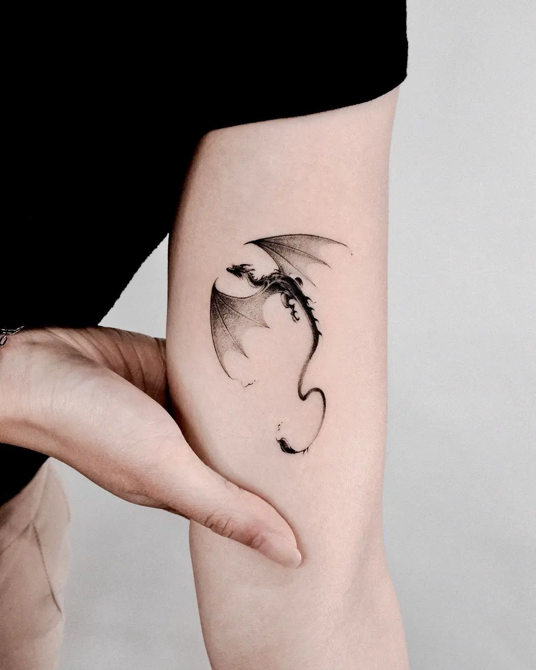 Simple dragon tattoo design by vanzotattoo