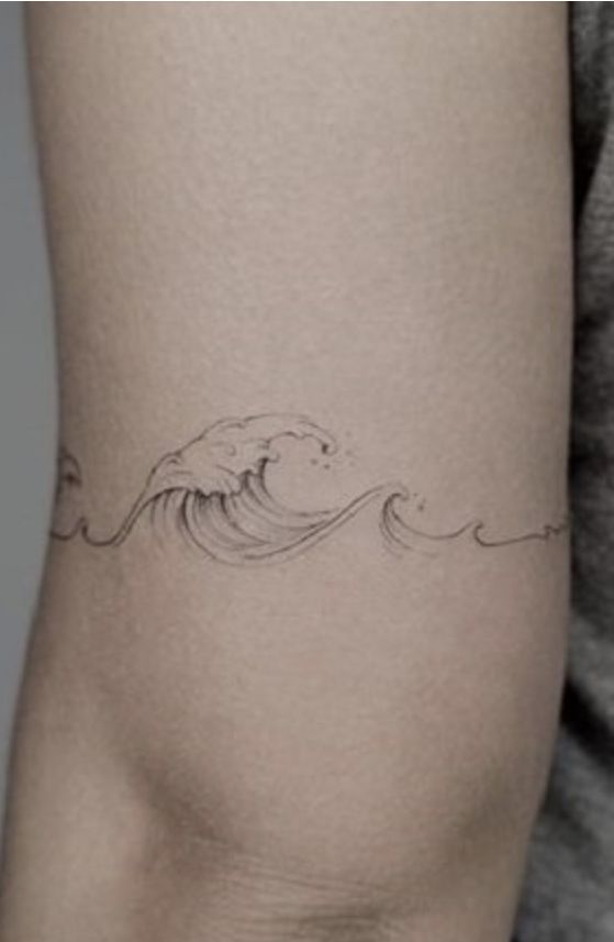 Simple waves tattoo 3