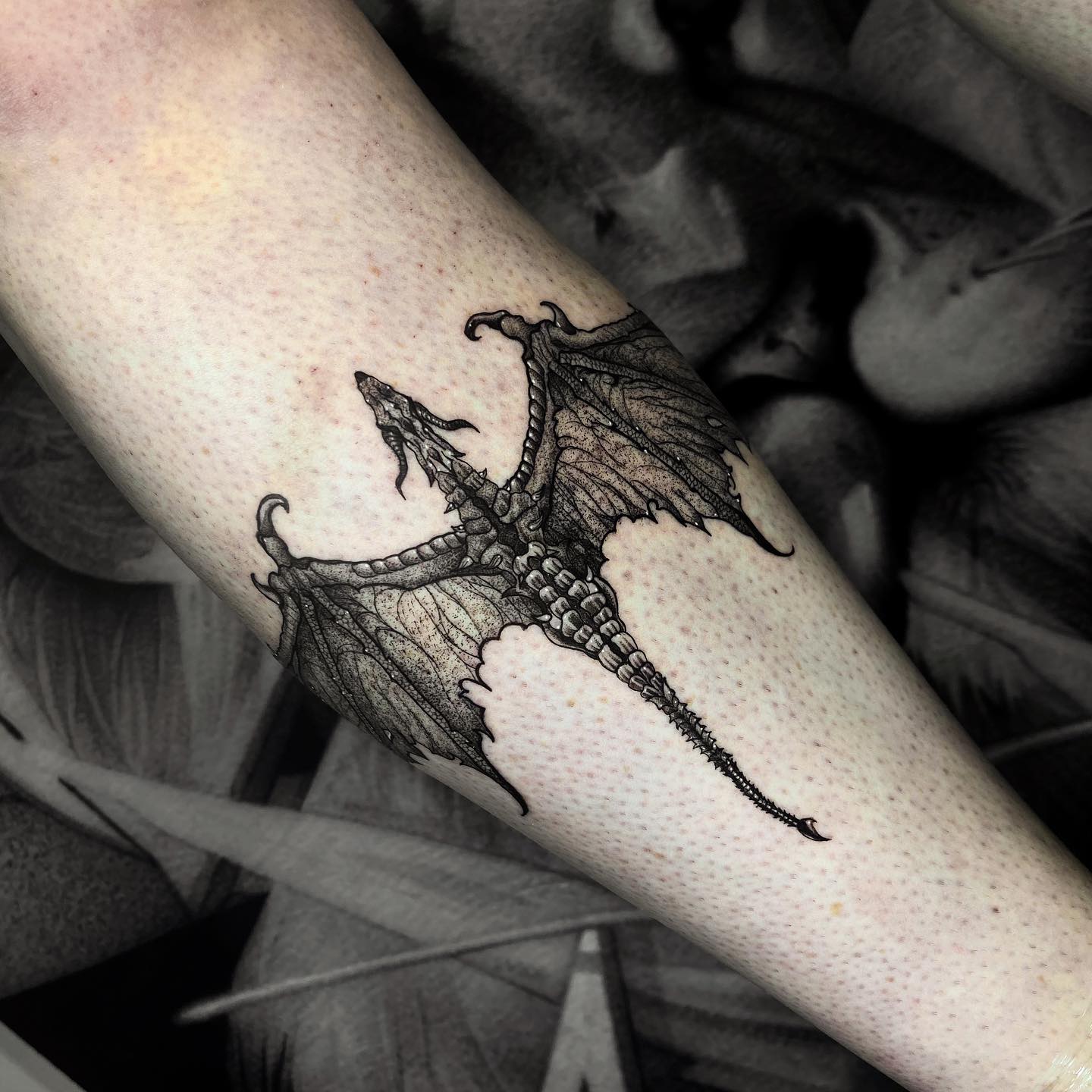 Small dragon tattoo by anddraw.ink