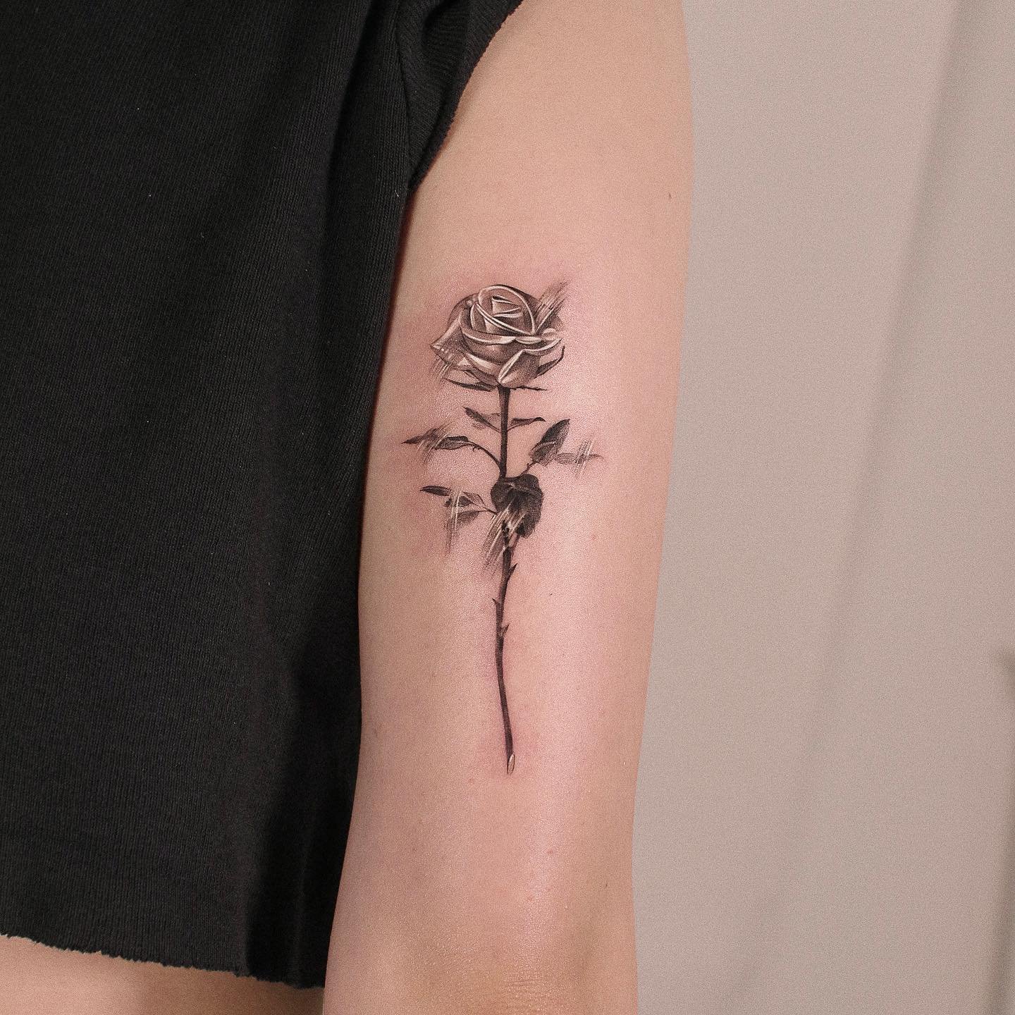 Small rose tattoo by jku tattoo