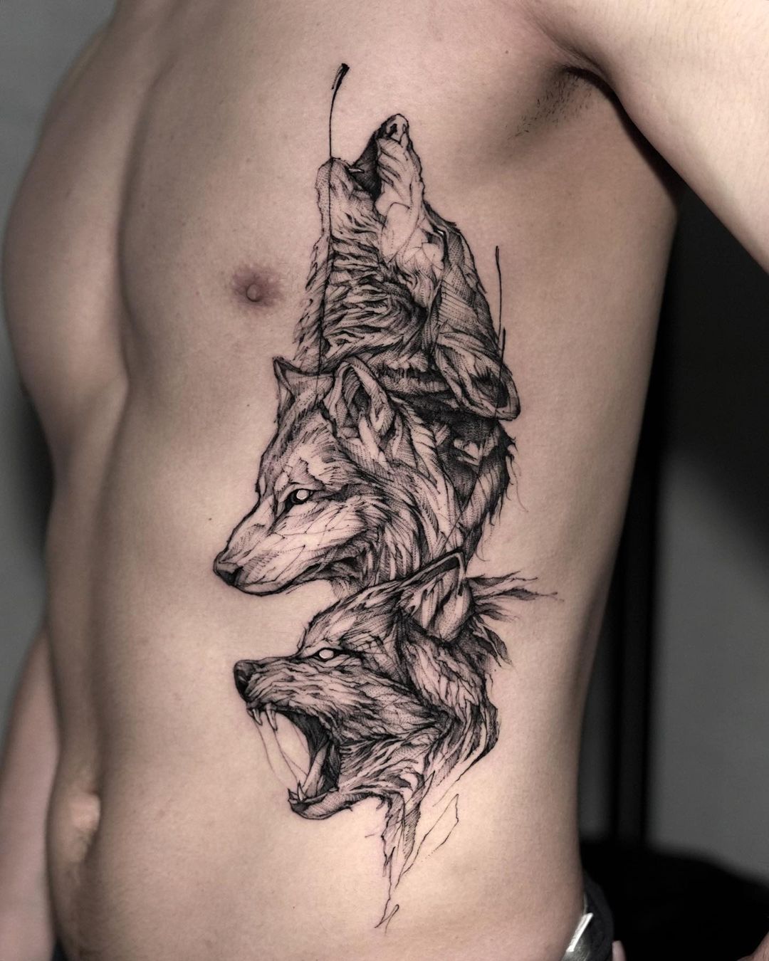 Wolf tattoo design by bk tattooer