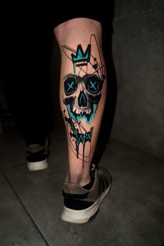 abstract skull tattoo 2