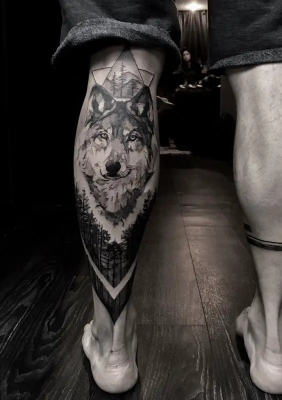 abstract wolf tattoo 2