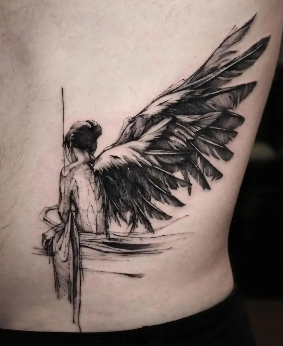angel tattoo design by blacksckulter