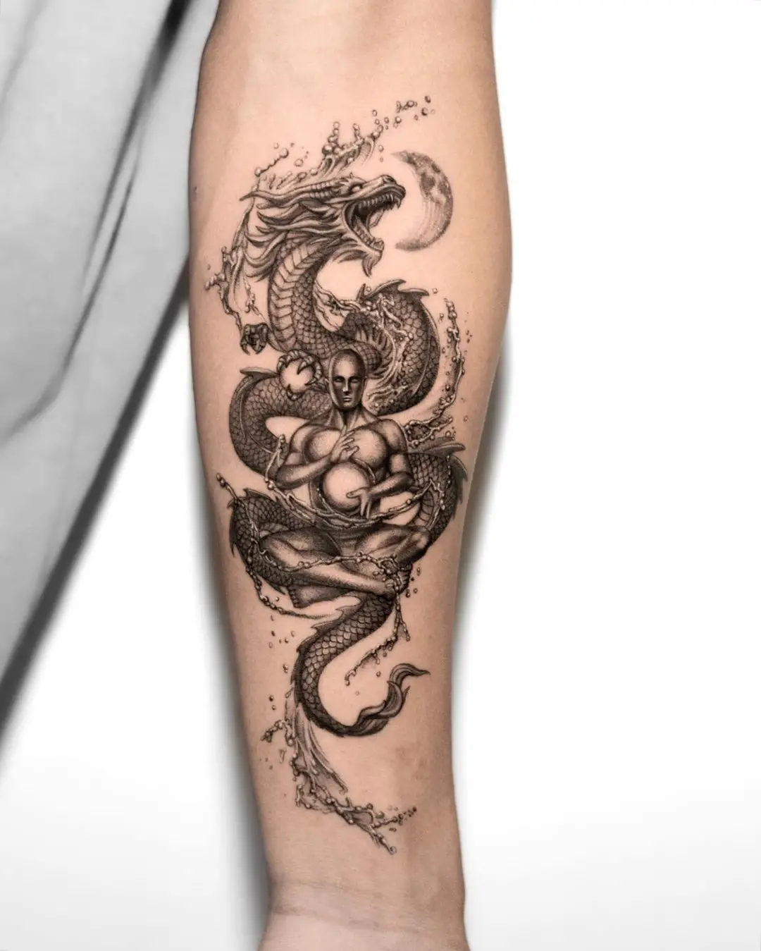 dragon sleeve tattoo by hong sweet.home