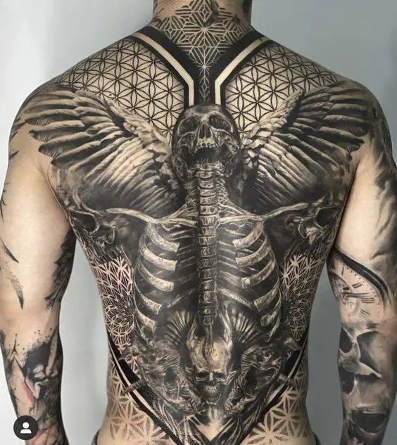 ornamental back tattoo 2