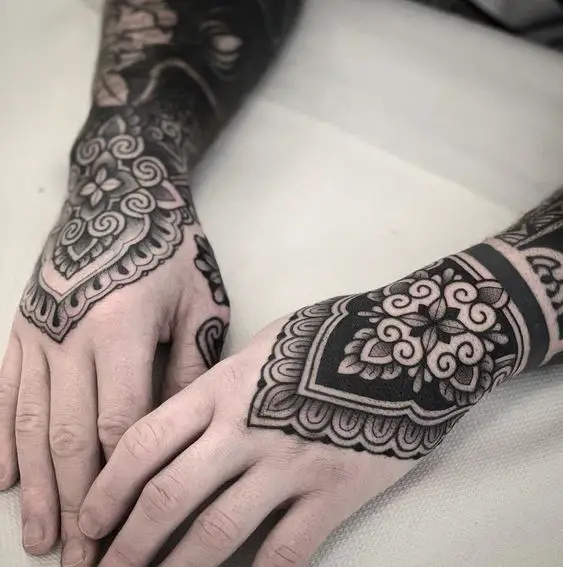 ornamental hand tattoo 2