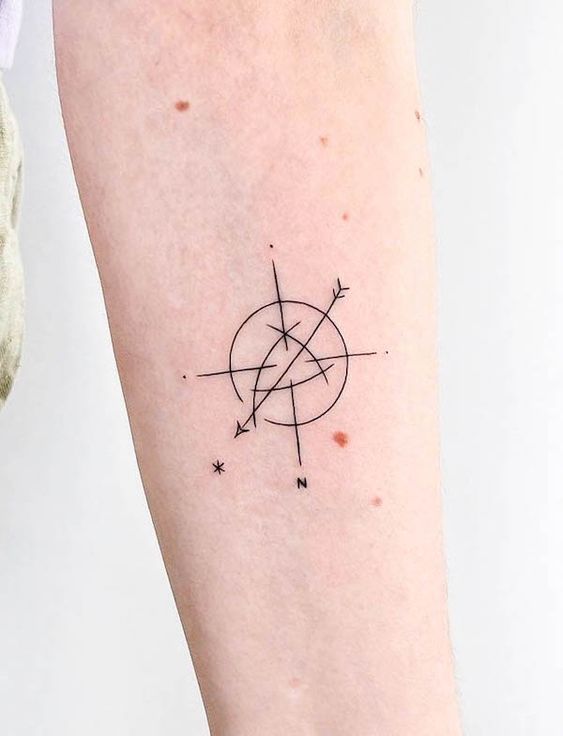 simple compass tattoo 2