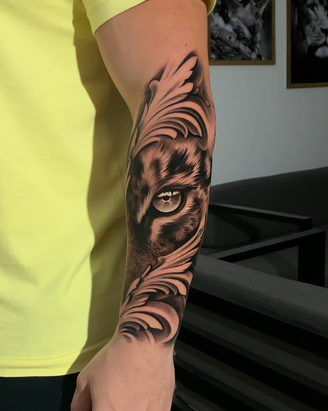 Black inked tiger tattoos by andrecarvalhotattoo