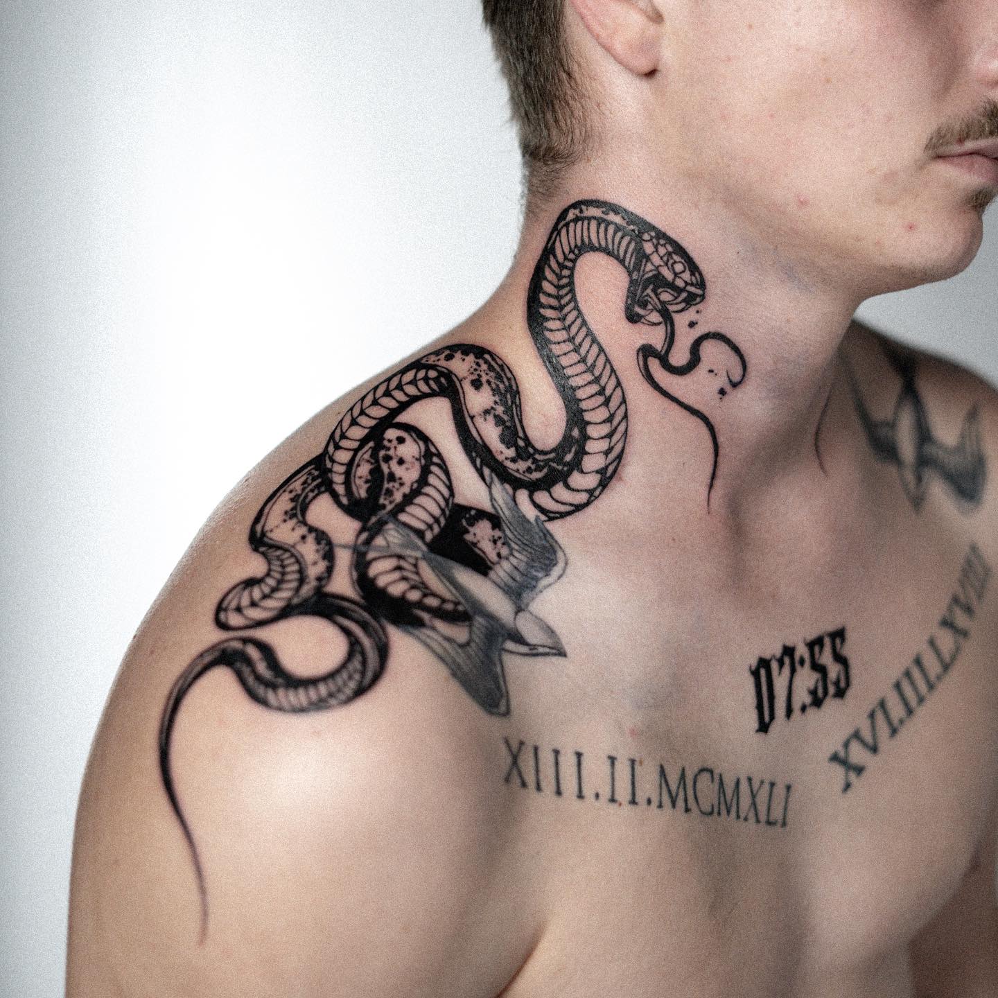 Blackwork snake tattoo by rednio.ttt