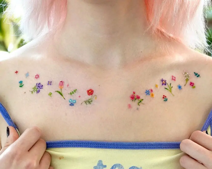 Colorful tattoo ideas for women by vismstudio