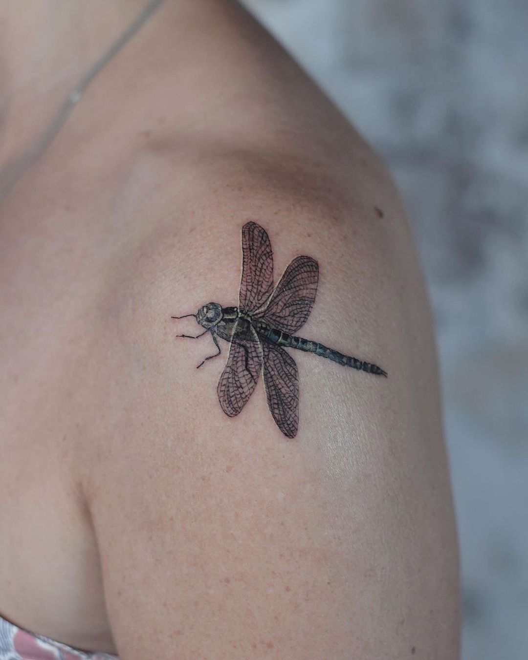 Dragonfly tattoos by namastetattoostudio