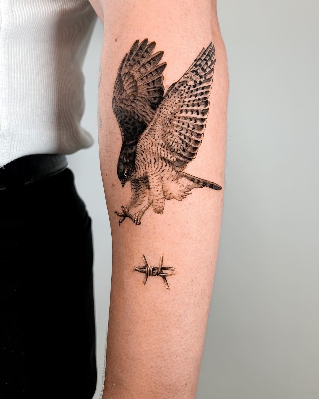 Eagle forearm tattoo by delphinmusquet