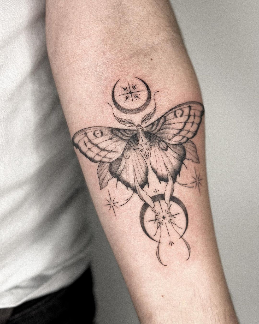 Moth tattoo design by doy.ink