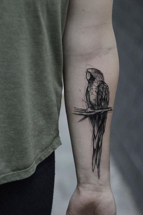 Parrot sleeve tattoo 1