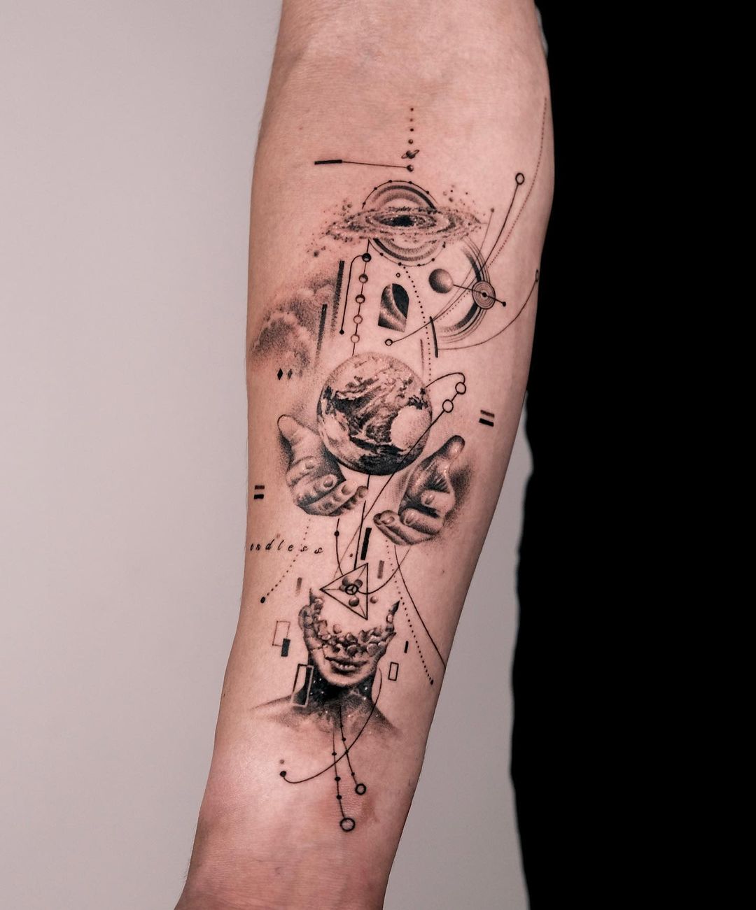 Realistic space tattoo by even gmt.ink