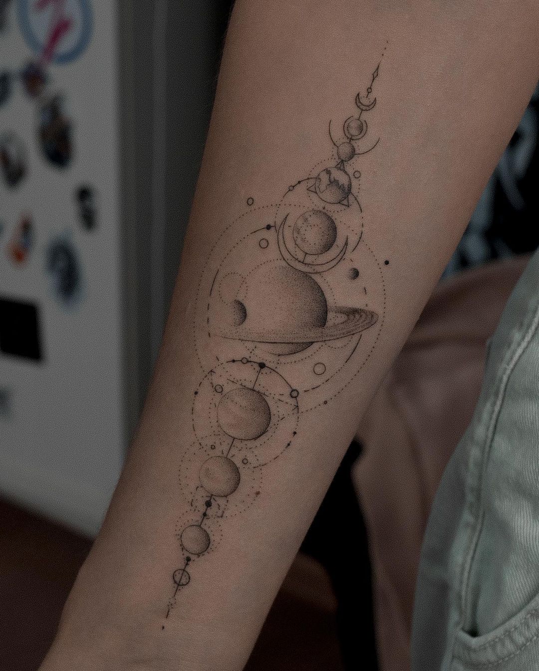 Solar system tattoo by fedornozdrin