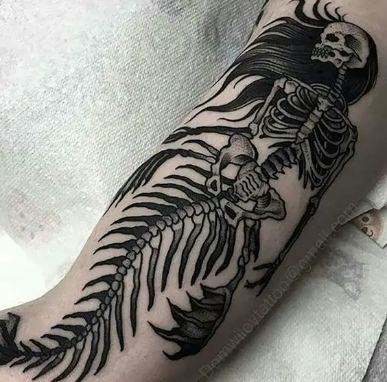Unique traditional blackwork tattoo