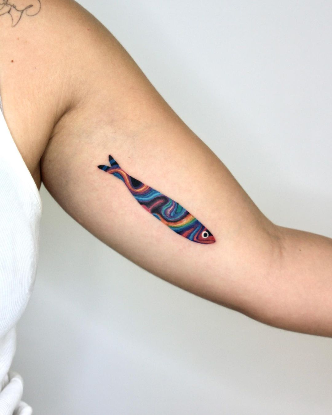 colorful tattoos on arm by alua.ninja