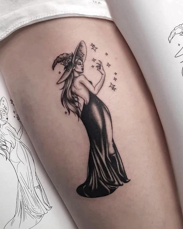 cute witchy tattoo design