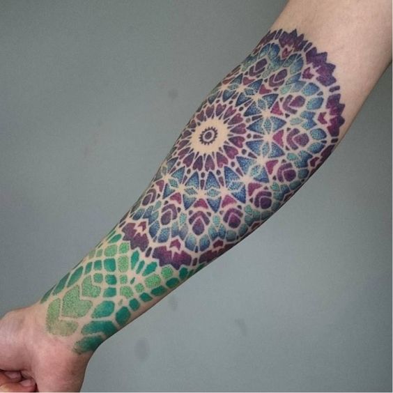 dotwork colorful tattoo 3