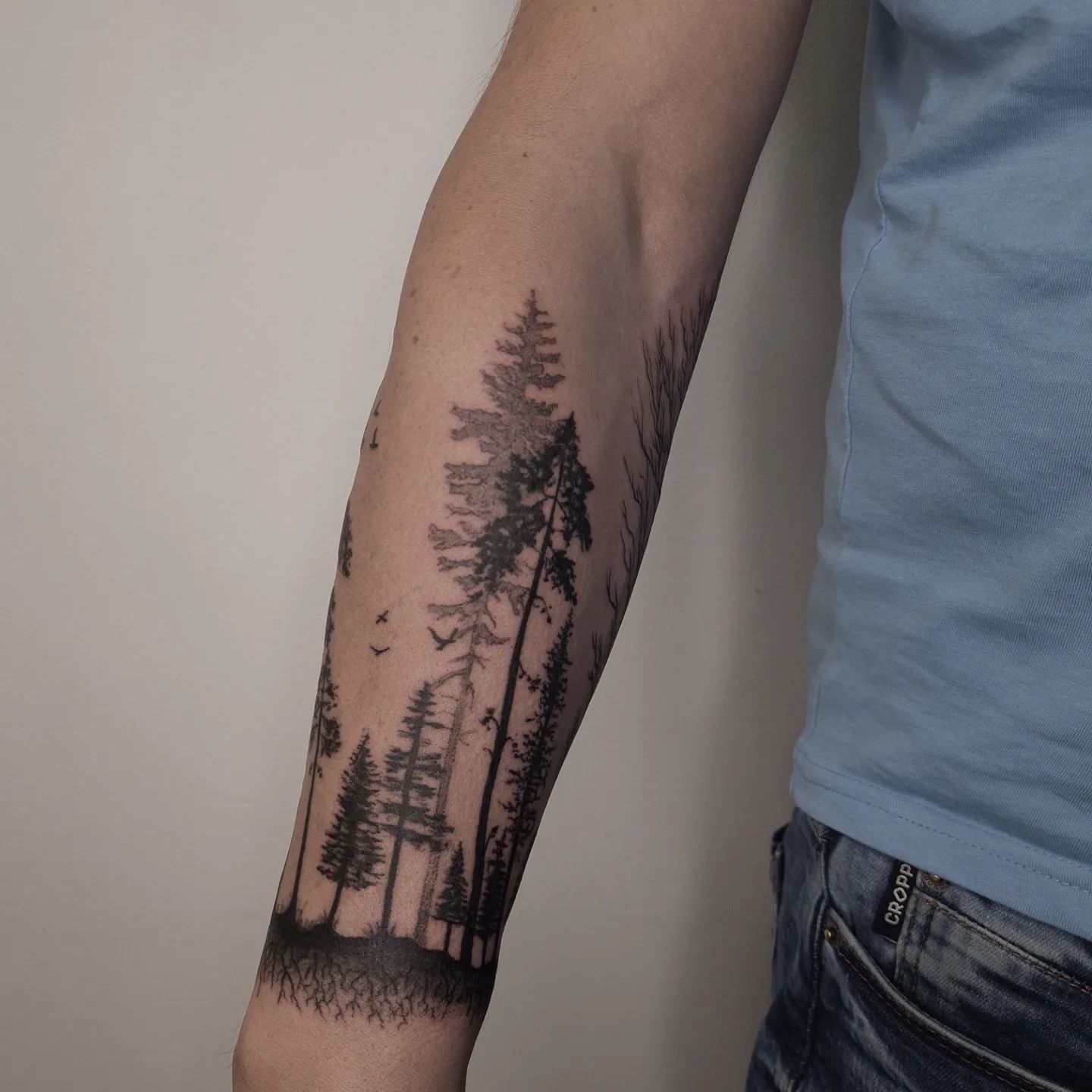 forest sleeve tattoos for men by deliisium