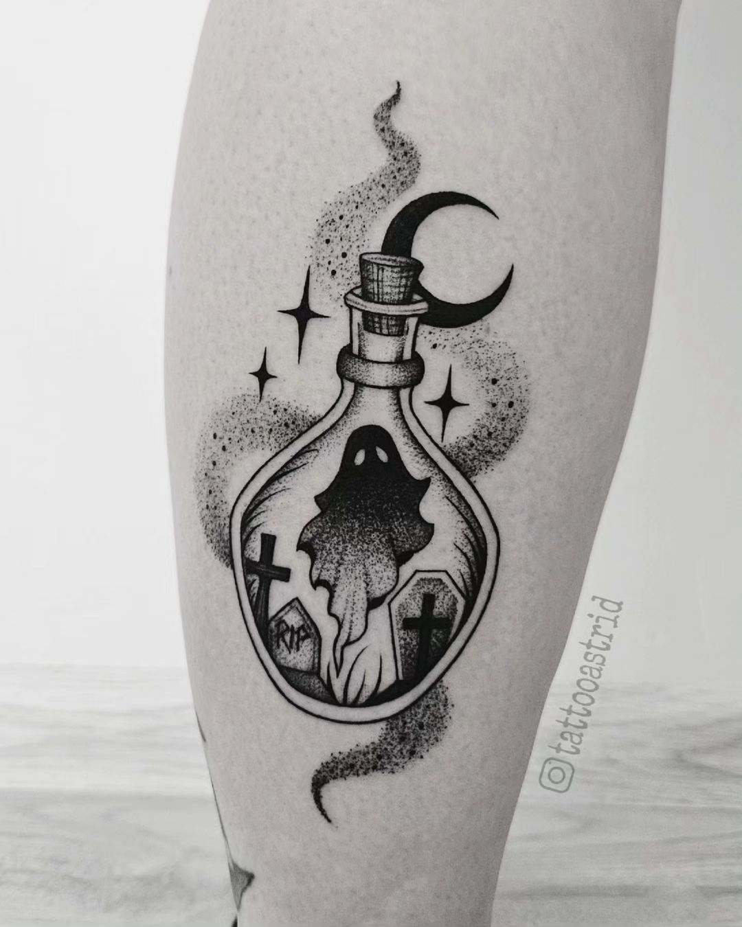 small witch tattoo by tattooastrid