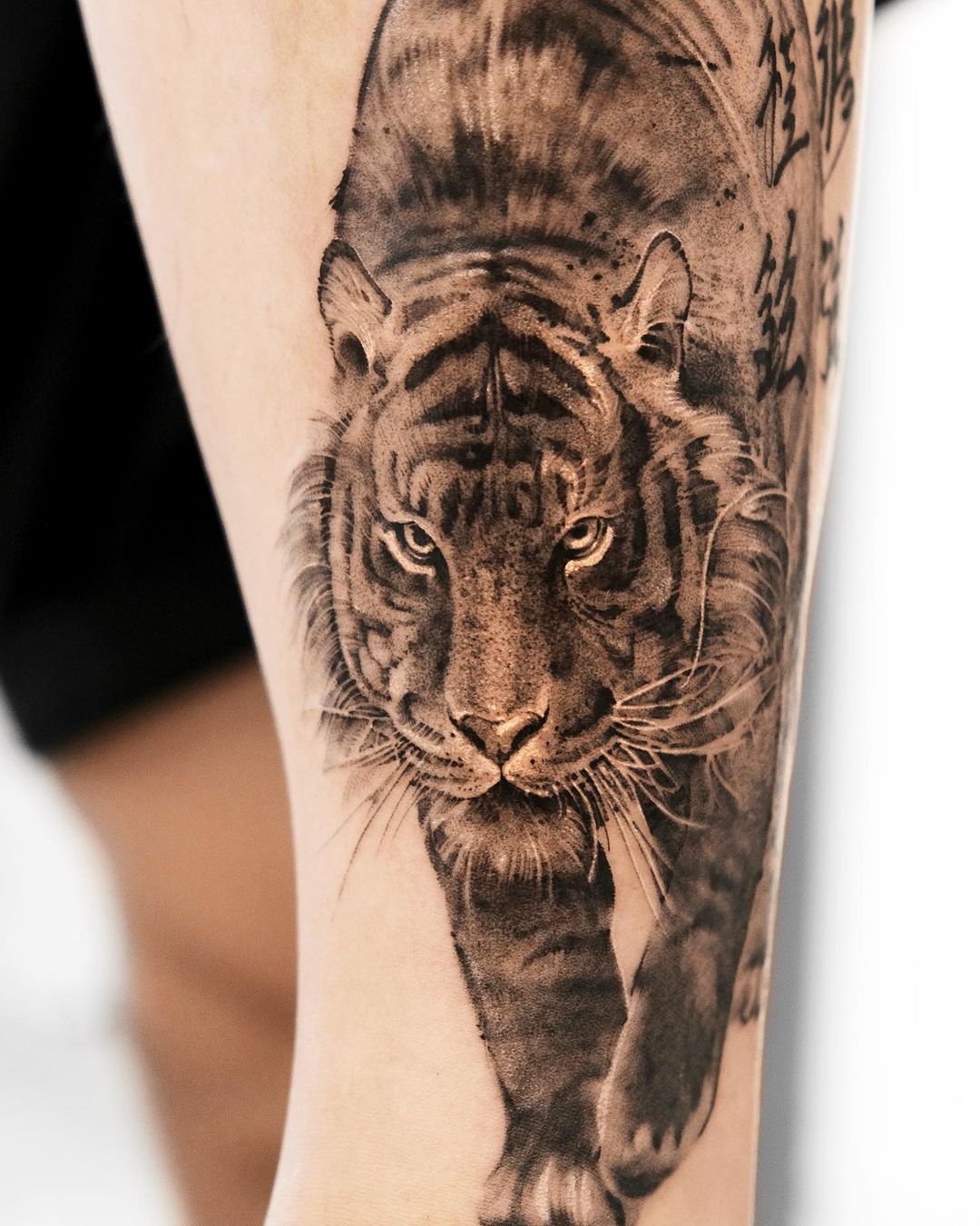 tiger sleeve tattoo by ati.ful