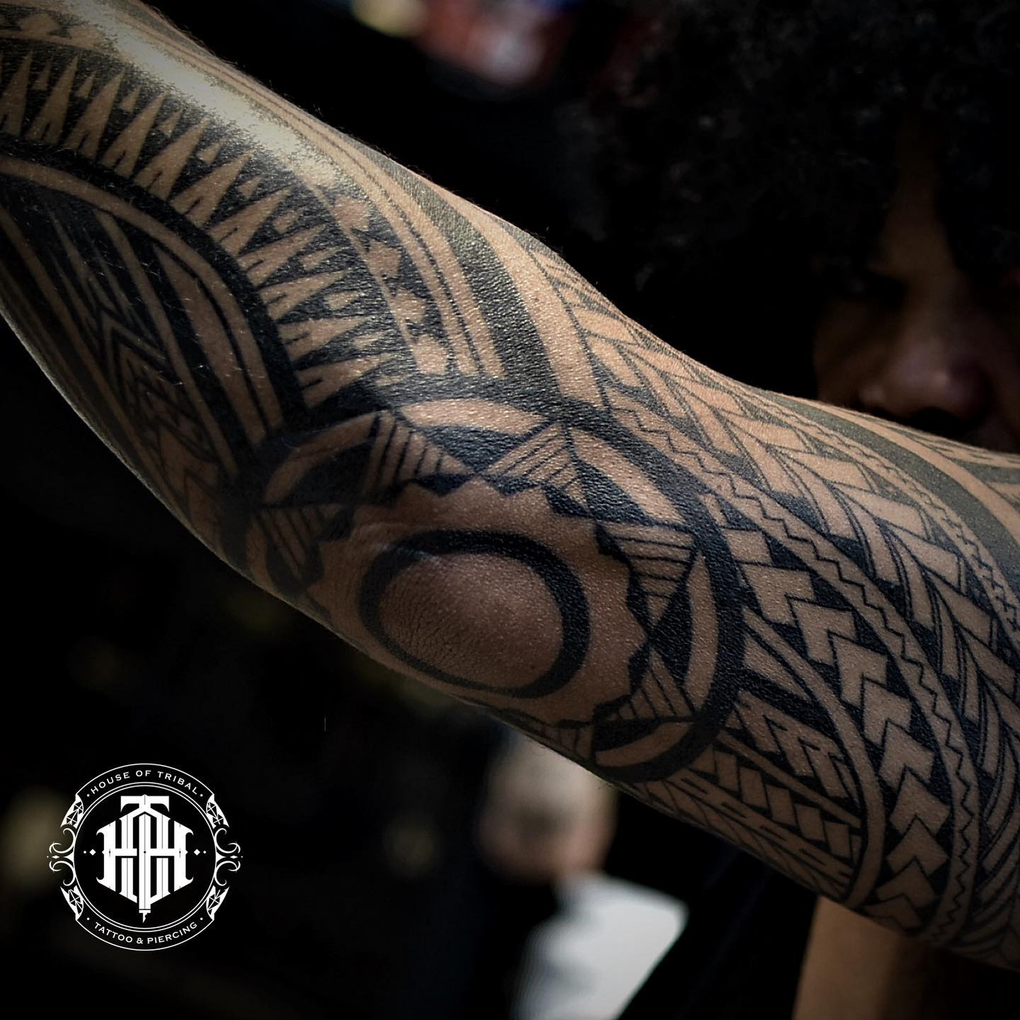 tribal tattoos on arm sleeve by houseoftribal