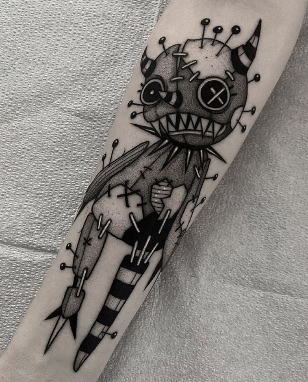 voodoo doll tattoo by steph.guillotine
