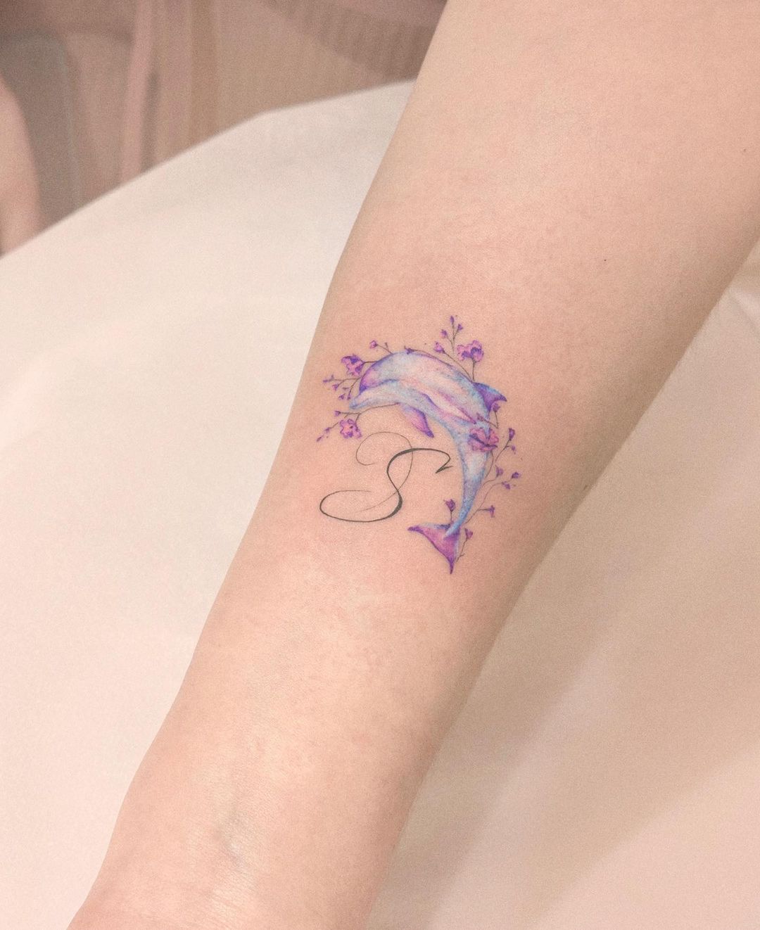 watercolor dolphin tattoo design by tattoojuliedi